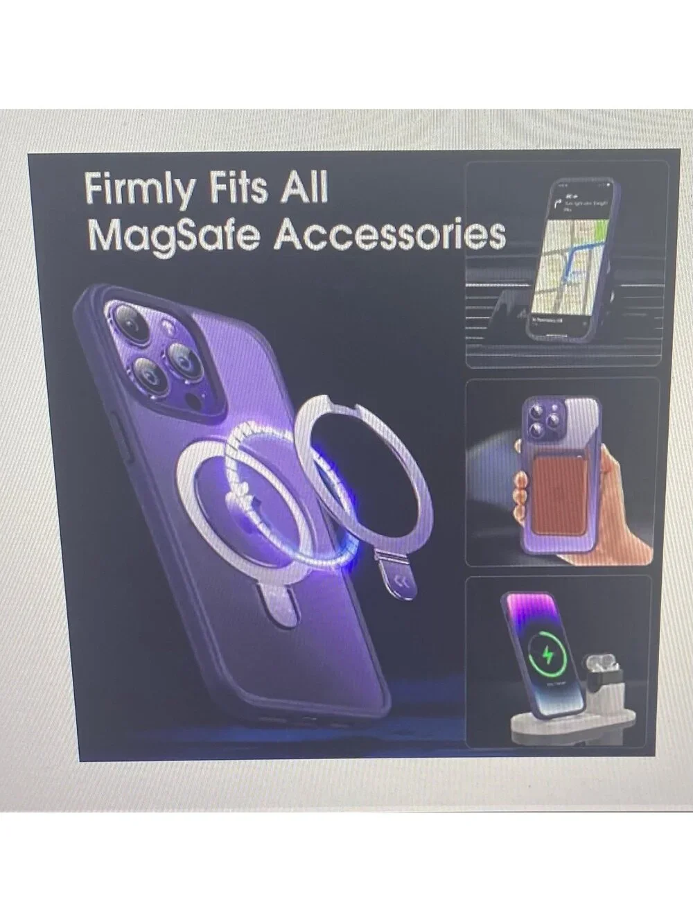 Casekoo Case for iPhone 14 Pro Clear/Purple